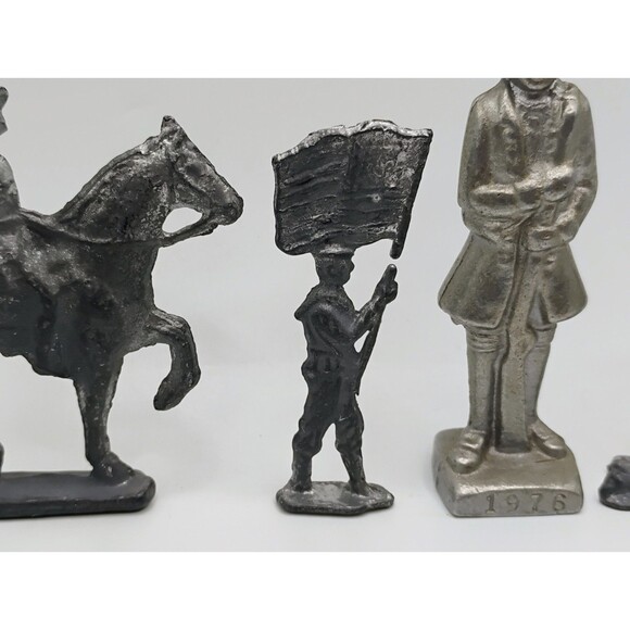 Lot Of 6) 5 Aluminum WWI Soldiers + 1976 Minute Man Revolitionary Bicentennial - Picture 4 of 16